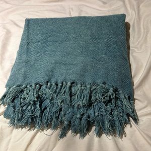 Herringbone - Stonewash - Blue/Green Throw Blanket